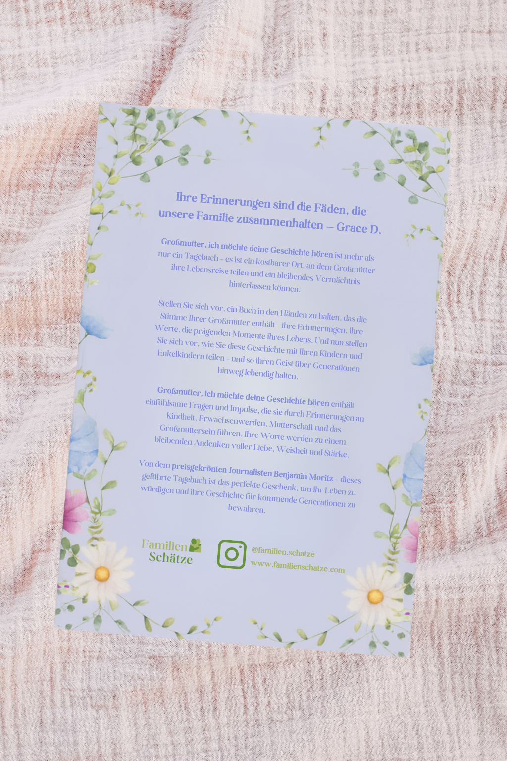 Großmutters Erinnerungen – Ein geführtes Tagebuch 💜 -50% BLACK FRIDAY 💜